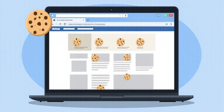 Illustration von Cookies auf einem Computer